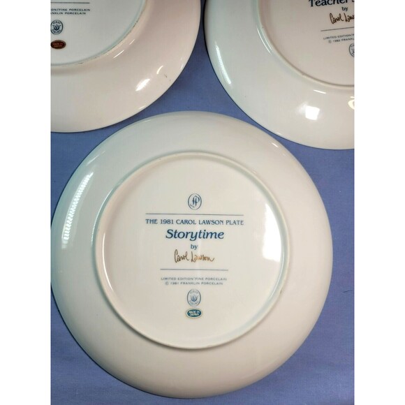 Carol Lawson Plates Storytime 1981 Teachers Pet 1982 Teatime Surprise 1983 VTG - Picture 8 of 12